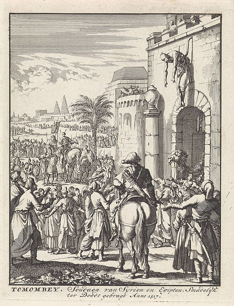 رحلة البحث عن قبر طومان باي .. يُدَاس عليه يوميًا منذ 500 سنة رسمة إعدام طومان باي