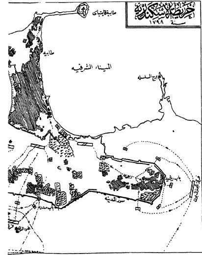 أول شهداء مصر في الحملة الفرنسية “زوجين من العجمي كادا يقتلا نابليون” خريطة الإسكندرية سنة 1798 م