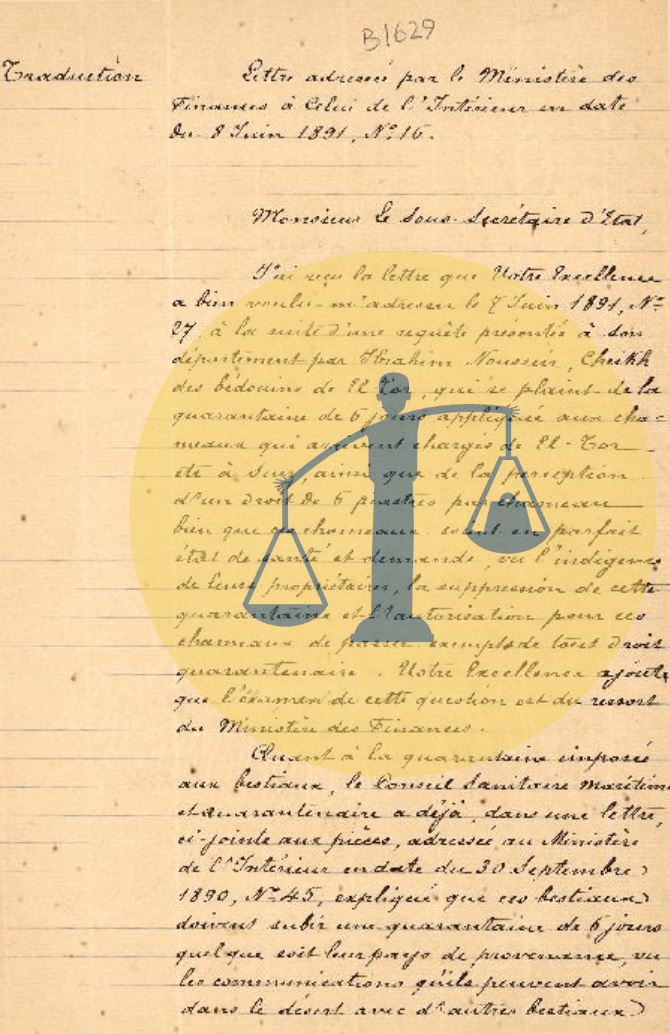 تاريخ العزل الصحي في مصر “قصة الطور الذي جعلنا نبهر العالم من 165 عامًا” خطاب من وزارة المالية إلى الخارجية بشأن عمل حجر للجمال بالطور