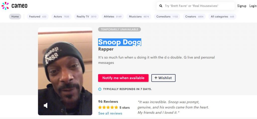 بينهم باسم يوسف وسنوب دوج.. “Cameo” تطبيق يجعل المشاهير يهنئونك مقابل المال cameo