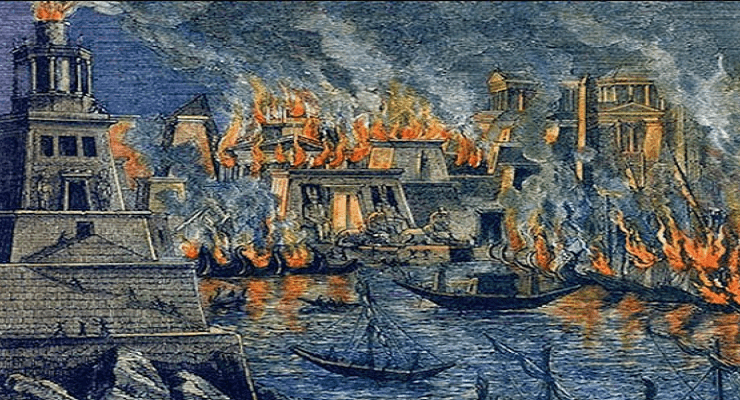 حريق مكتبة الإسكندرية