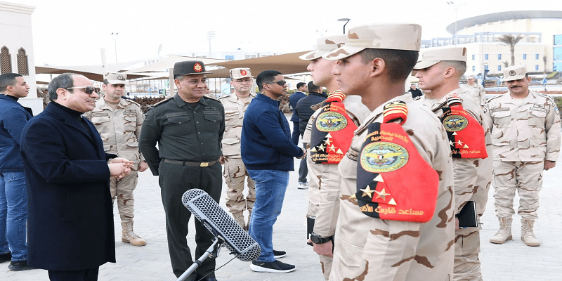 السيسي يزور الأكاديمية العسكرية المصرية ويؤكد على ضرورة إعمار غزة السيسي